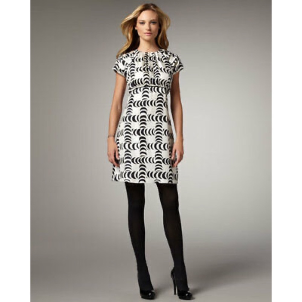 Tory Burch black and white silk dress size 0